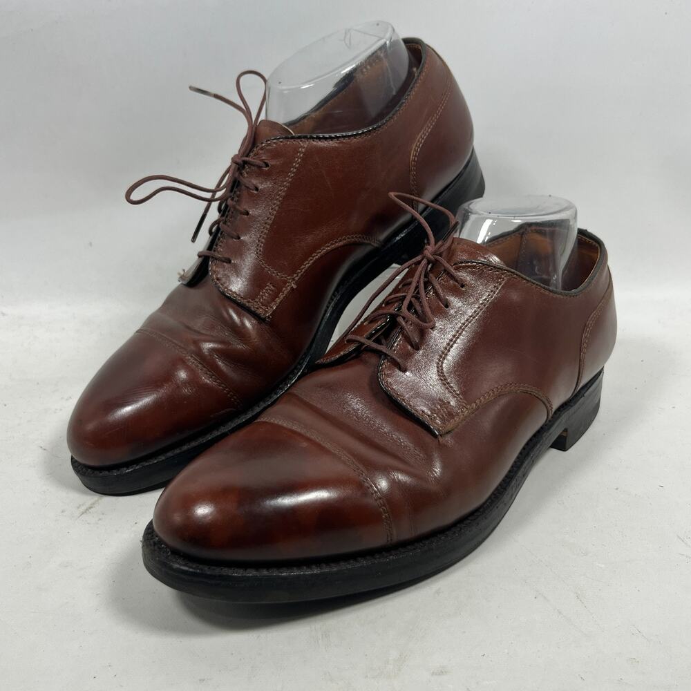 ALDEN x BROOKS BROTHERS Shoes 7.5 Leather Straight Tip Blucher 0972 Oxford Brown
